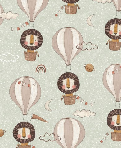 Mongolfiere e leoni di Rib Jersey