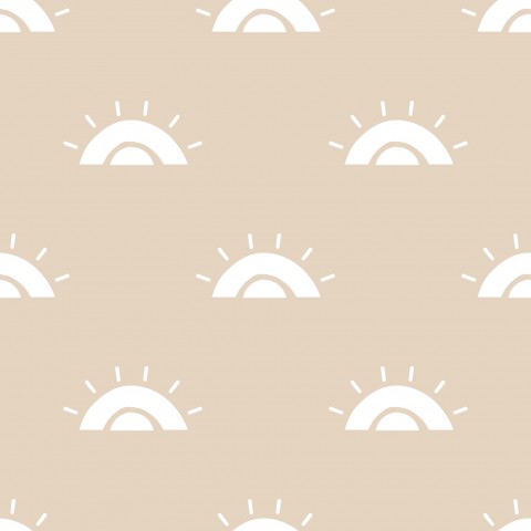 Jersey safari boho rainbow sun beige mini