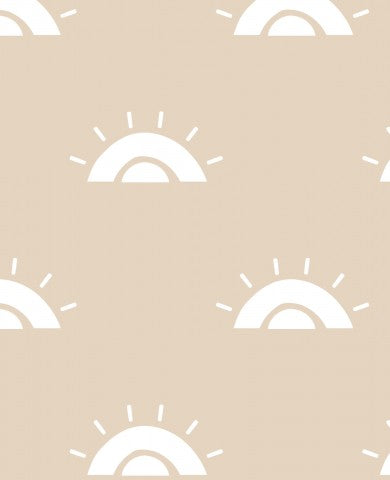 Jersey safari boho rainbow sun beige regular