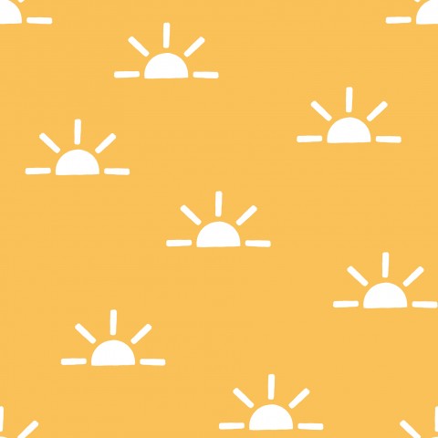Jersey safari boho sun white on yellow mini
