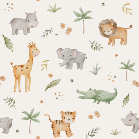 Jersey Safari Animals Cream