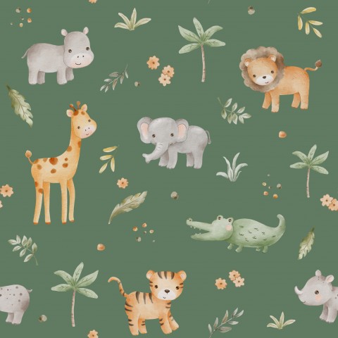 Jersey Safari Animals Green