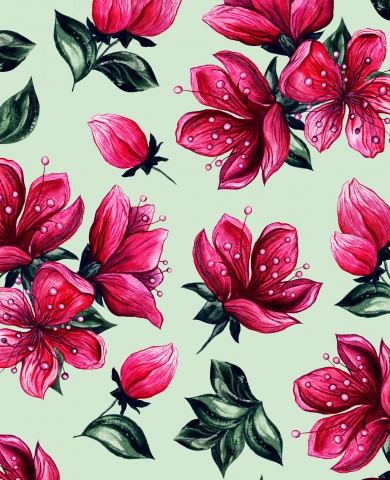 Jersey Sakura blossom on mint