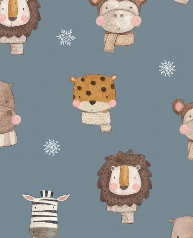 Jersey scarf with African animals