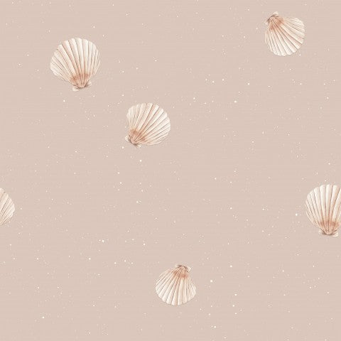 Coquillages en French Terry sur fond beige