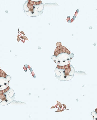 Wasserdichter Stoff Schneeteddy 30x30cm blau