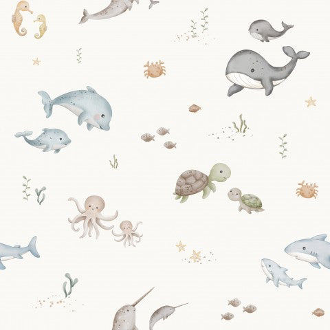 Rib Jersey Meerestieren und Fischen