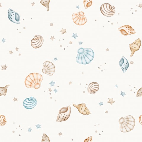 Jersey Sea Shells OffWhite 15x15cm
