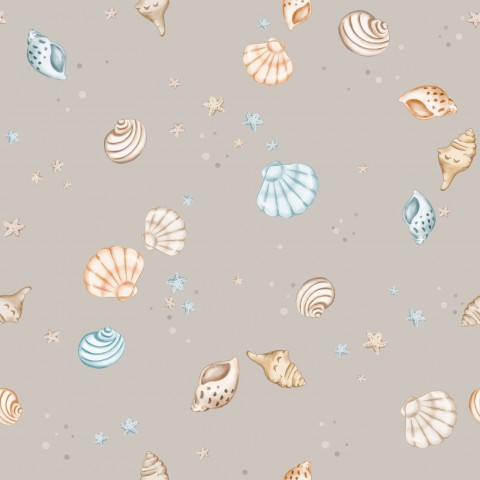 Jersey Sea Shells Taupe 15x15cm