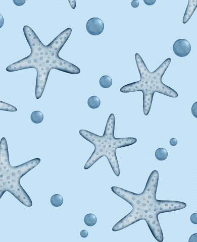  Stella marina in tessuto impermeabile su sfondo blu