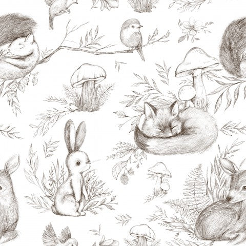 Jersey Sketchy Woodland Animals