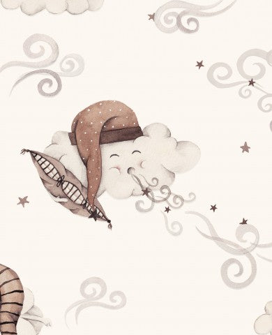 Waterproof fabric Sleepy Clouds cream large