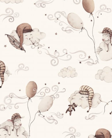 Wasserdichter Stoff Sleepy Clouds Creme