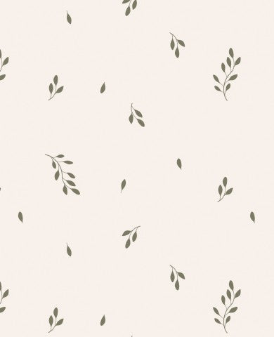 Jersey Small leaves light beige