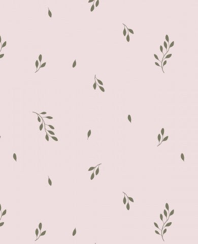 Jersey Small leaves pink