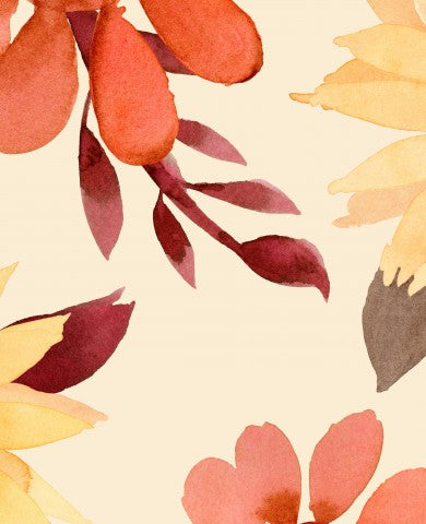 Rib Jersey Aquarellblumen auf einem beigen Hintergrund