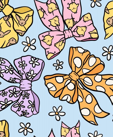 Jersey Spring Easter Bows chick rabbit daisies
