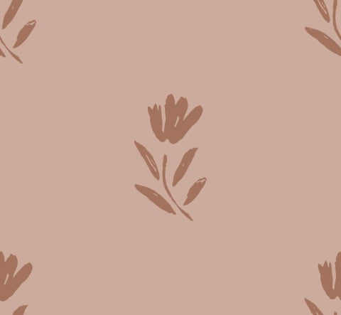 Waterproof fabric Spring Painted Boho Flowers Blush Pink