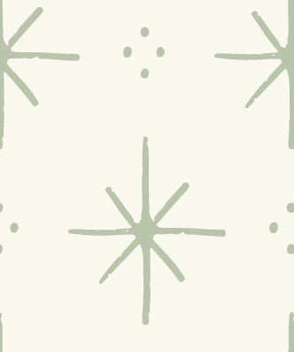 French Terry a green star pattern on a white background