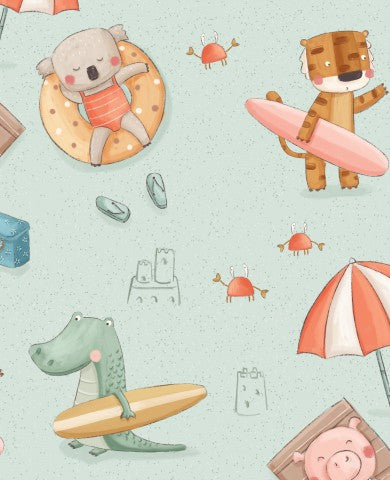 Animaux de dessin animé SoftShell sur la plage
