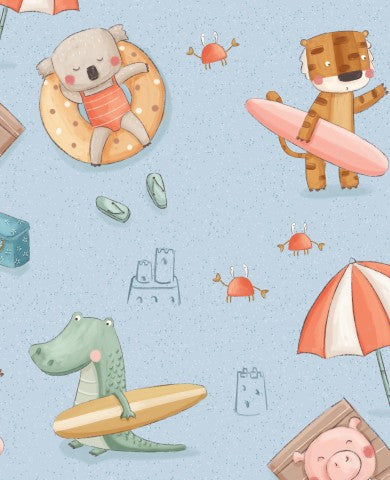 Animaux de dessin animé SoftShell sur la plage