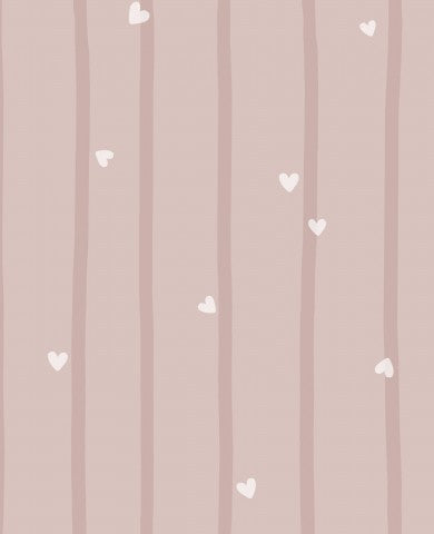 Jersey stripes with hearts pink