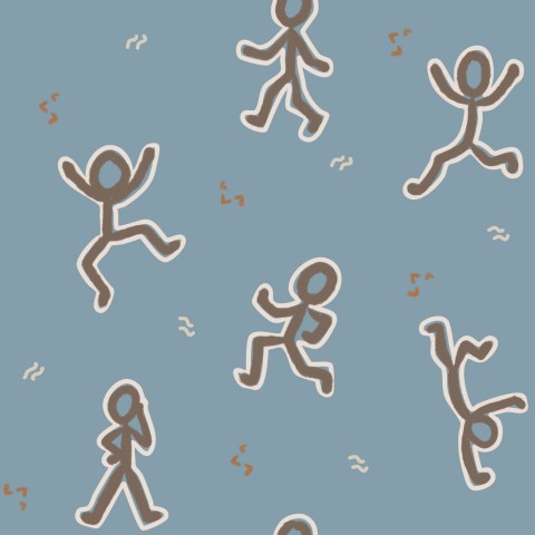 Jersey stick figure blue