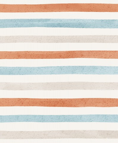 Musselin ein orange, blau und weiß gestreiftes Muster