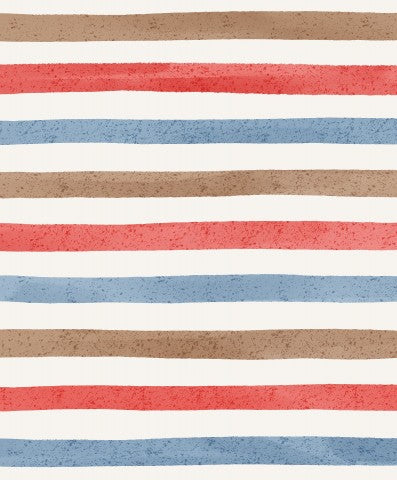 Wasserdichter Stoff Stripes Red Blue Brown
