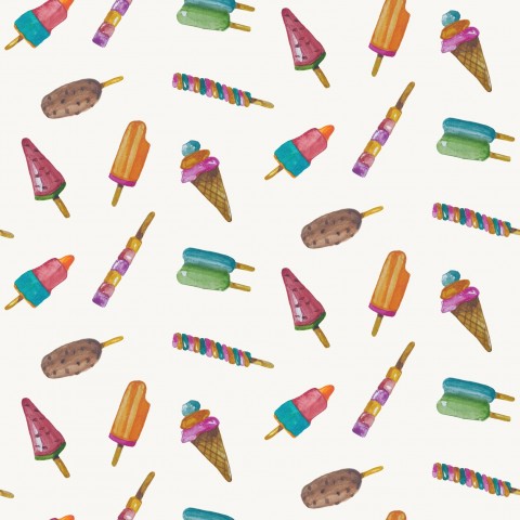 Satin cotton ice cream and popsicles