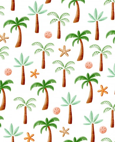 Jersey Summer Palms White
