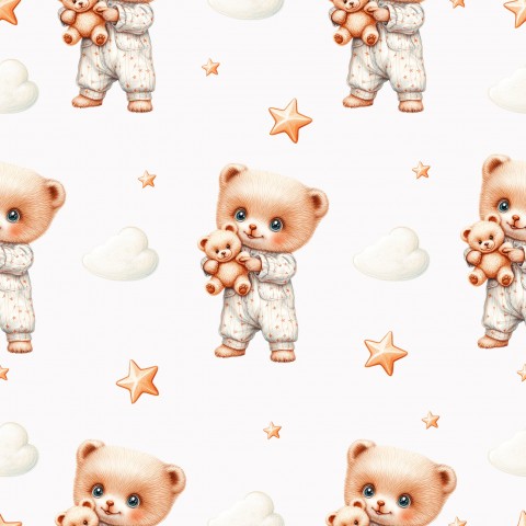 Rib Jersey Teddybären und Sternen