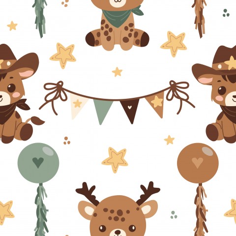 Muslin Sweet Cowboy, Treasure and Donkey