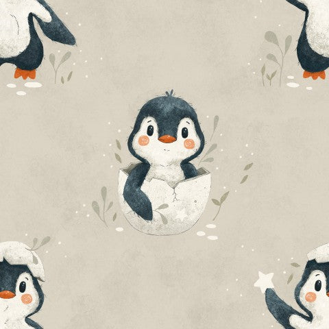 Jersey Cute Penguin - Cream