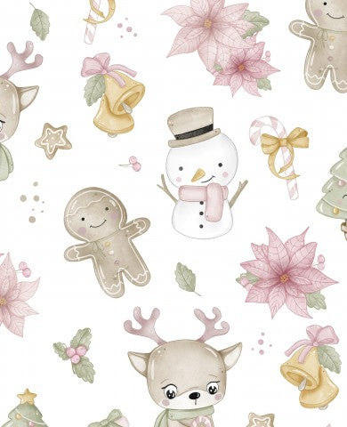 Waterproof fabric Sweet Christmas WHITE