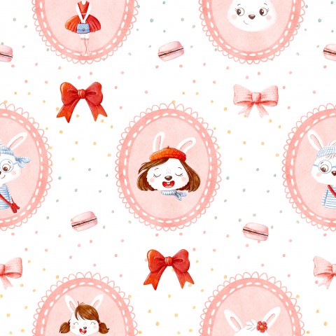 Jersey Sweet Bunny in Paris 4 White