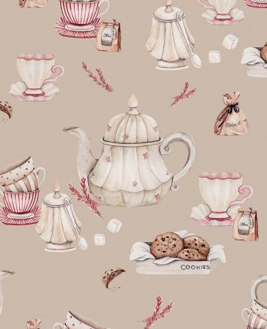  Tela di cotone beige per la tua prossima creazione ispirata al tee-time: 100% cotone, venduta al metro, per cucire, ideale per sedie, tavoli e accessori.