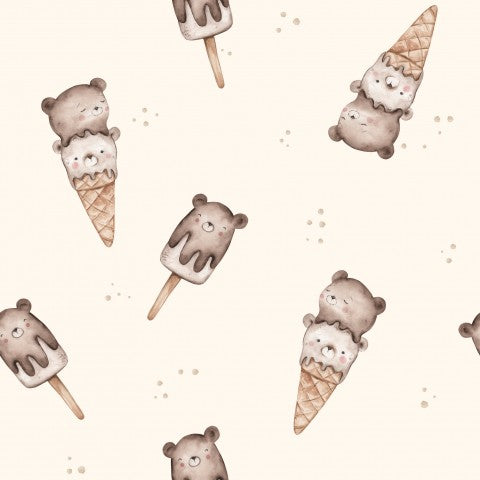 Jersey teddy ice cream 15x15cm cream