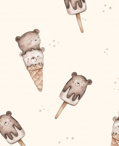 Jersey teddy ice cream 30x30cm cream