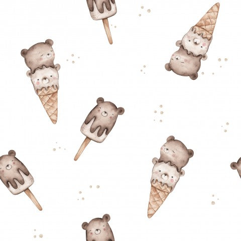 Jersey Teddy Ice Cream 15x15cm white