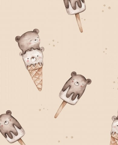 Jersey Teddy Ice Cream 30x30cm beige