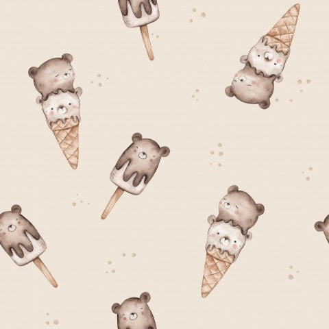 Jersey Teddy Ice Cream 15x15cm light beige
