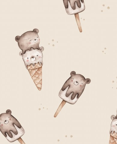 Jersey Teddy Ice Cream 30x30cm light beige