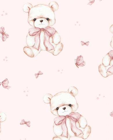 Wasserdichter Stoff Teddybären auf rosa Hintergrund
