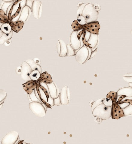 Ours en peluche en mousseline et pois