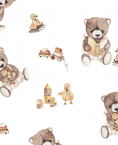 Jersey teddy bear with duckling white