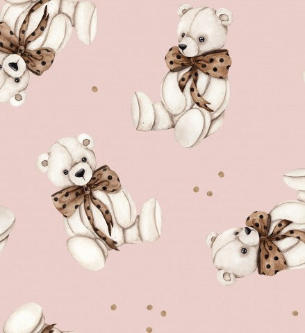 Wasserdichter Stoff Teddybär rosa