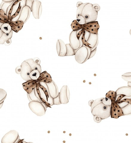 Wasserdichter Stoff Teddybär weiß