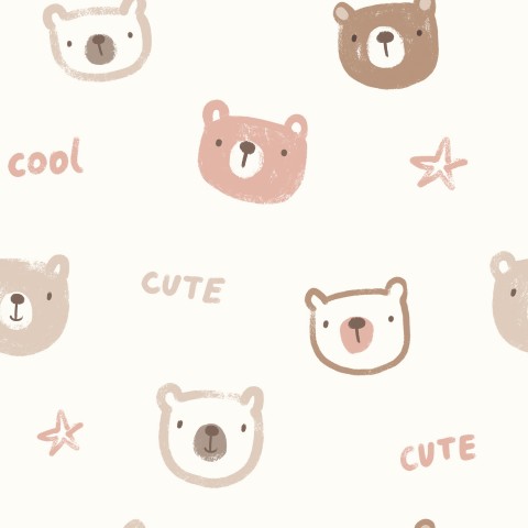 Ours et étoiles mignons en satin de coton