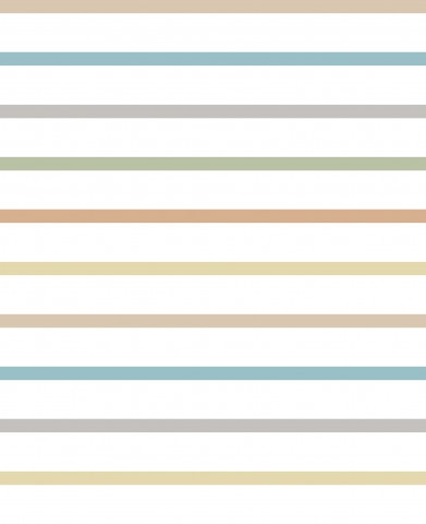 Jersey Thin Stripes Tan Turquoise Mix